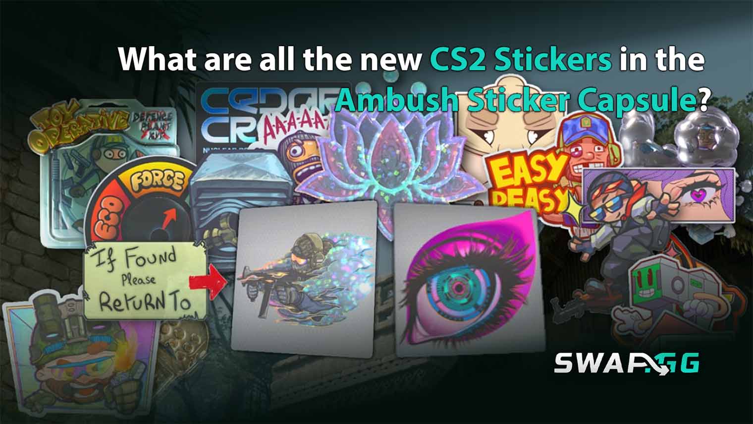 What are all the new CS2 Stickers in the Ambush Sticker Capsule?