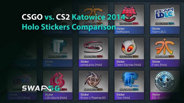 CSGO vs. CS2 Katowice 2014 Holo Stickers Comparison