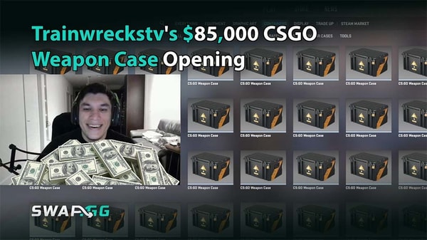 Trainwreckstv's $85,000 CSGO Weapon Case Opening