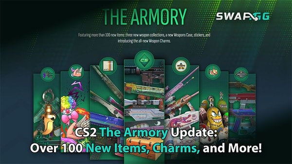 CS2 The Armory Update: Over 100 New Items, Charms, and More!