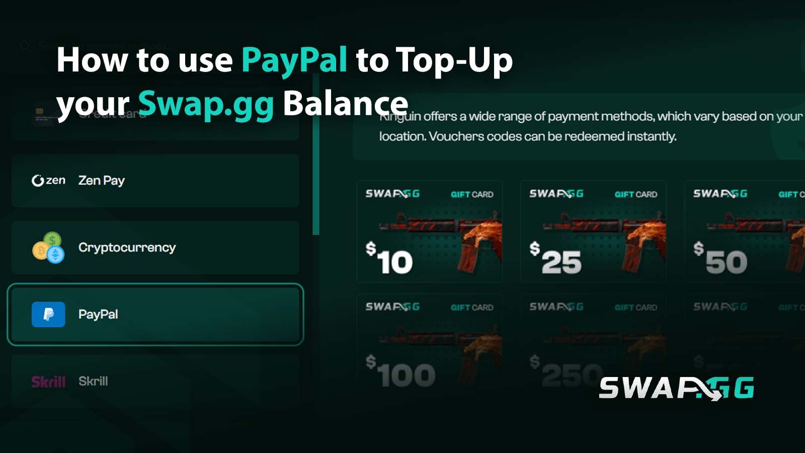 How to use PayPal to Top-Up your Swap.gg Balance