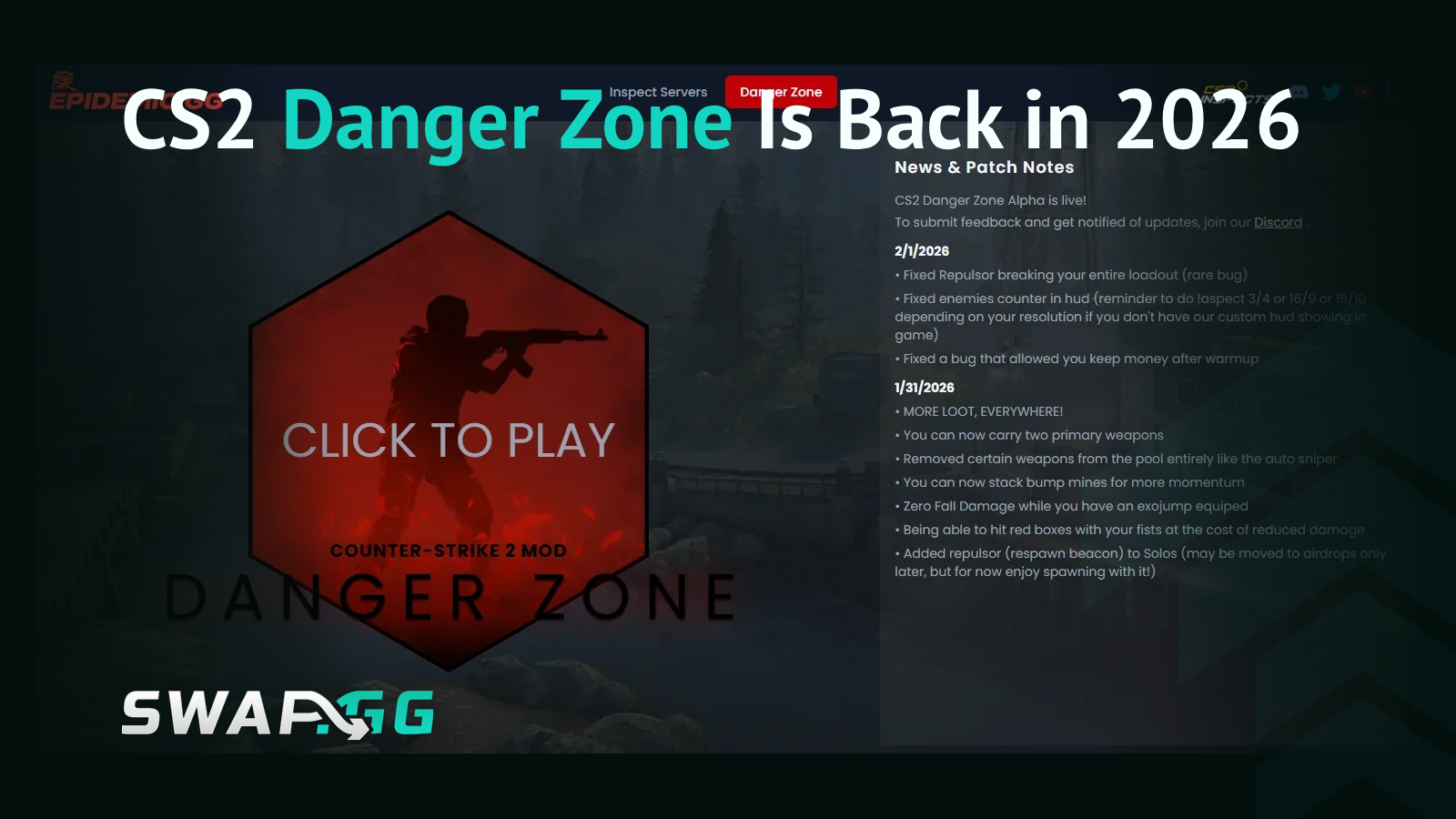 CS2 Danger Zone Is Back in 2026, and Epidemic Fixed What Valve Never Did