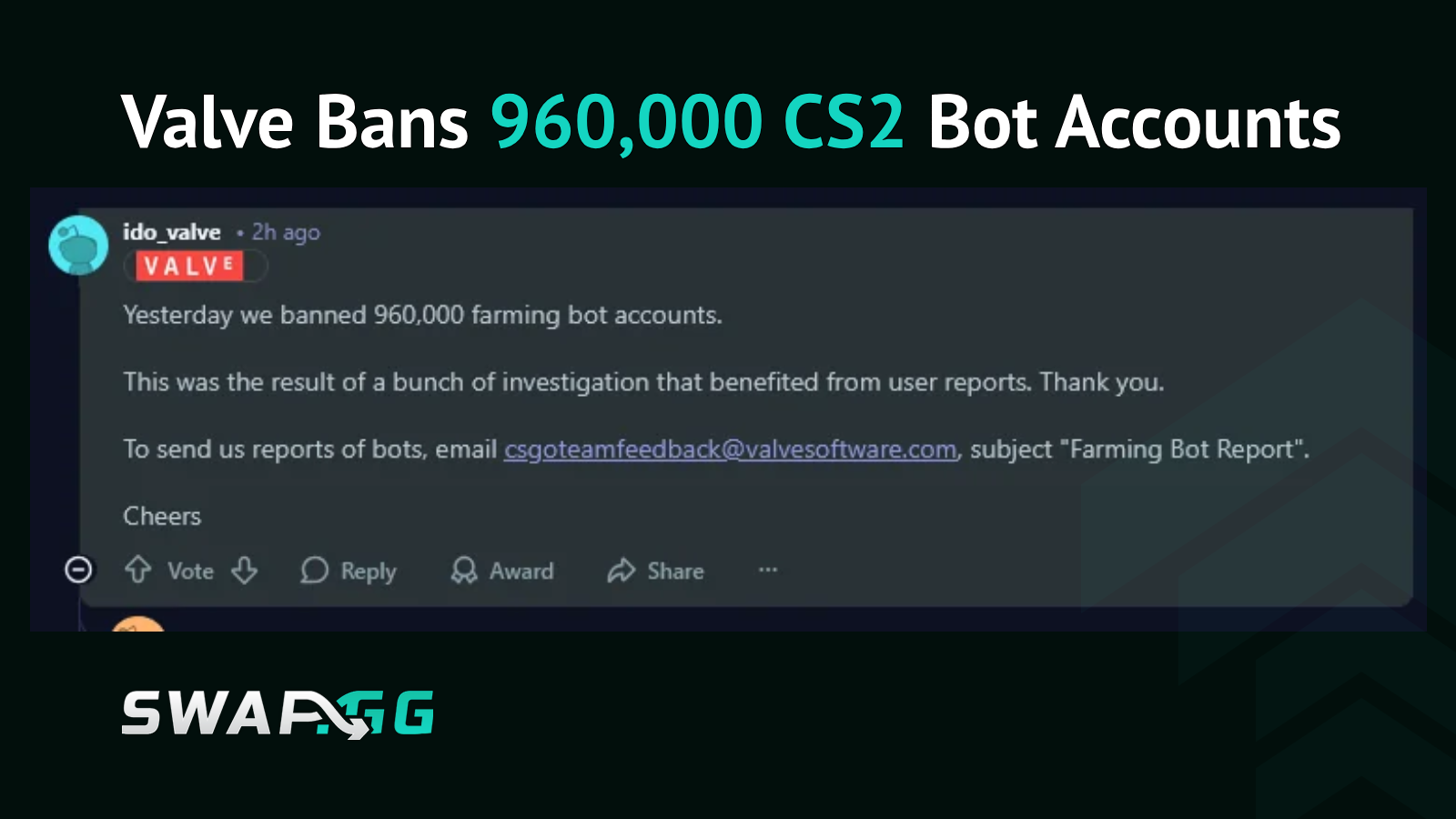 Valve Bans 960,000 CS2 Bot Accounts: What It Means for the Economy